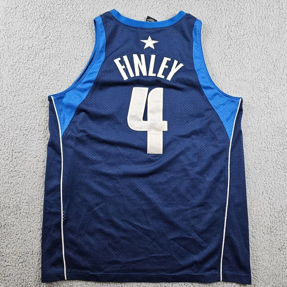 Nike Dallas Mavericks Jersey Mens XL +2 Length Blue Finley #4 NBA Basketball VTG